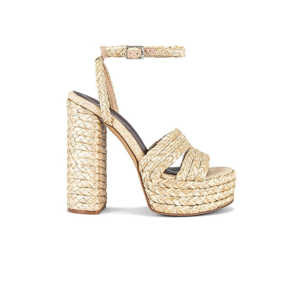 Jeffrey Campbell Tan Platform Sandals with Ankle Strap